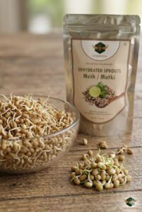 Dehydrated moth matki sprouts