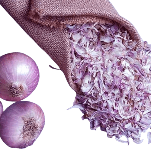 pink onion flakes